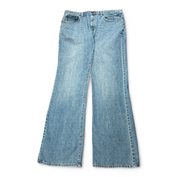 Urban Pipeline Jeans Mens 34x33 Blue Relaxed Bootcut Medium Wash Distressed Y2K - Picture 1 of 10